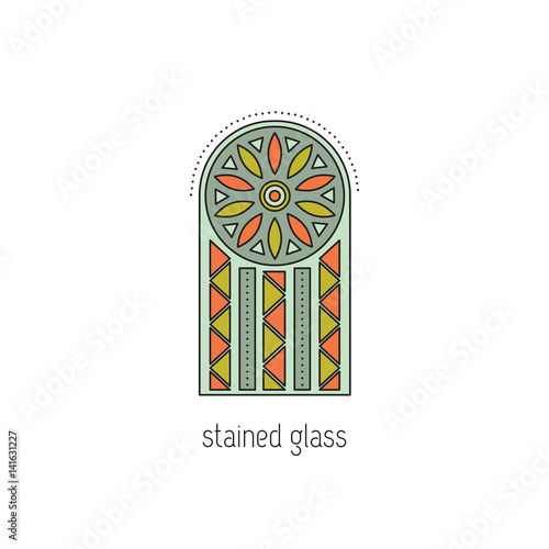 Stained glass line icon