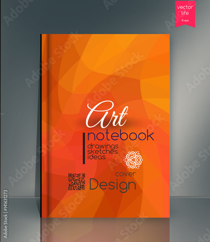 Cover design. The modern concept of design in the polygonal style. Cover for book, annual report, a notepad, a booklet.