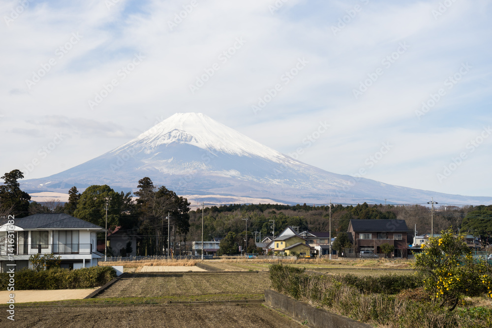 Country landscape of Susono-shi and Mt. Fuji