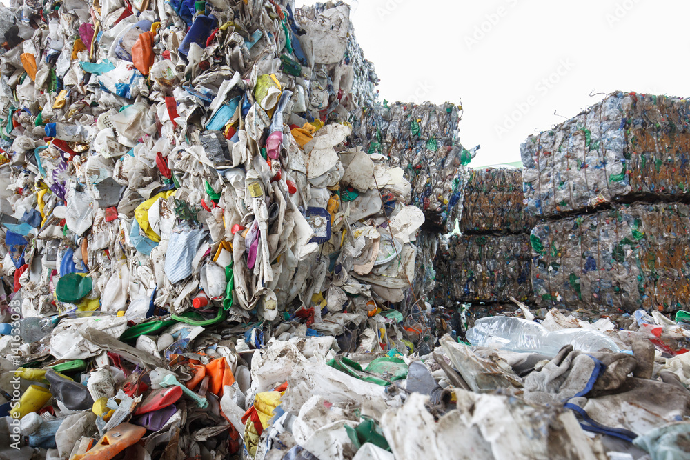 Pile of sorted plastic waste