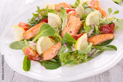 grilled salmon and salad
