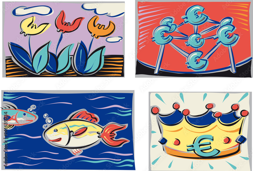 Naklejka premium Nations that joined the Euro