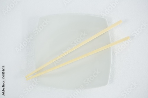 Chopsticks with plate