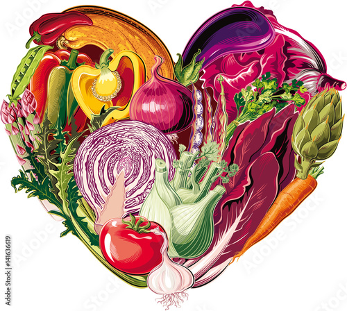 Heart of vegetables, healthy food.