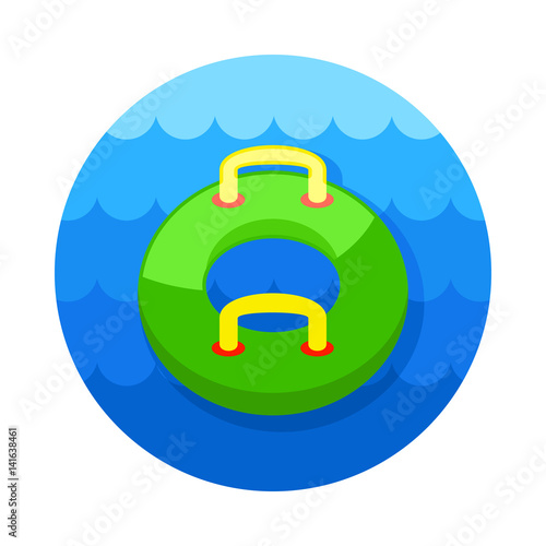 Towable Water Tube. Inflatble Boat icon. Vacation photo