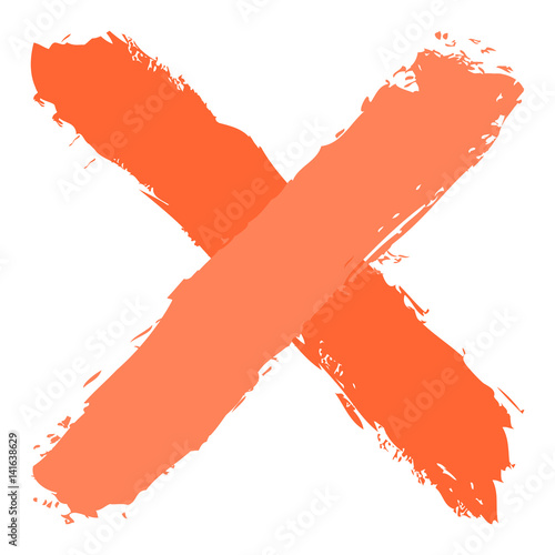 Orange criss cross brushstroke delete sign