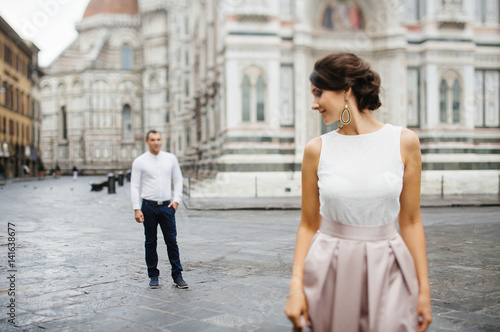 Young Couple In Front of the duomo.