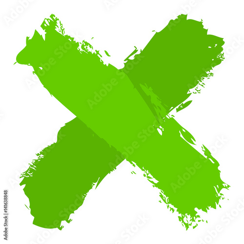 Green criss cross brushstroke delete sign