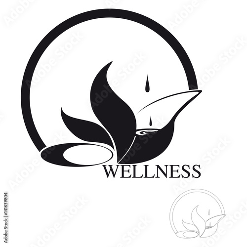 Icona in bianco e nero per l'industria del benessere