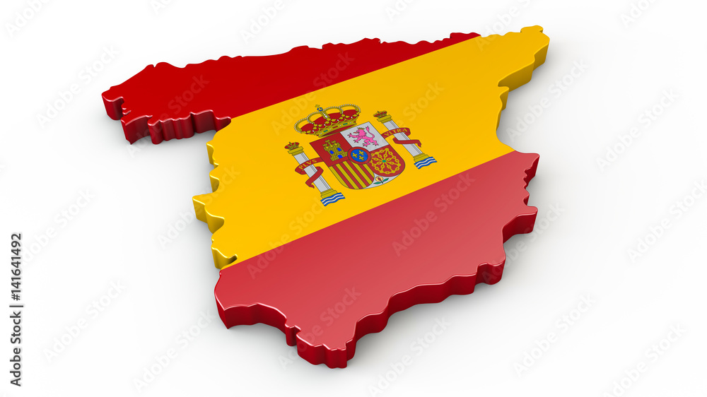 3D Karte von Spanien - 3D Umriss oder Kontur Spanien 3D Karte von Spanien - 3D Umriss oder Kontur Spanien