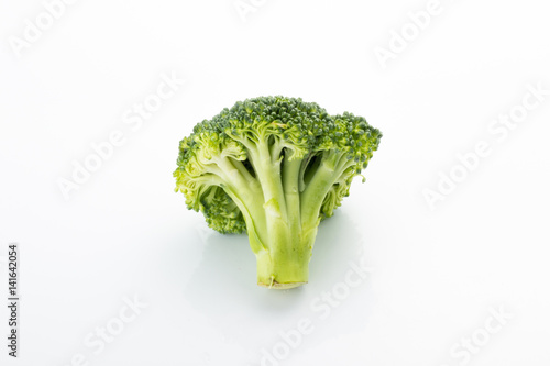 Ripe Broccoli Cabbage Isolated on White