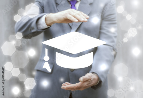 Принти на полотні Online education - insurance business, industrial concept