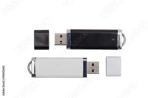Flash drive on the white background