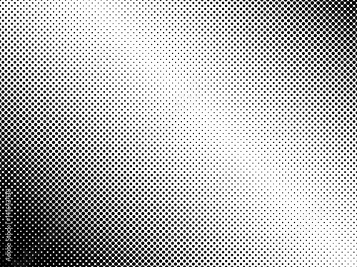 Gradient halftone dots background. Pop art template. Black and white texture. Vector illustration
