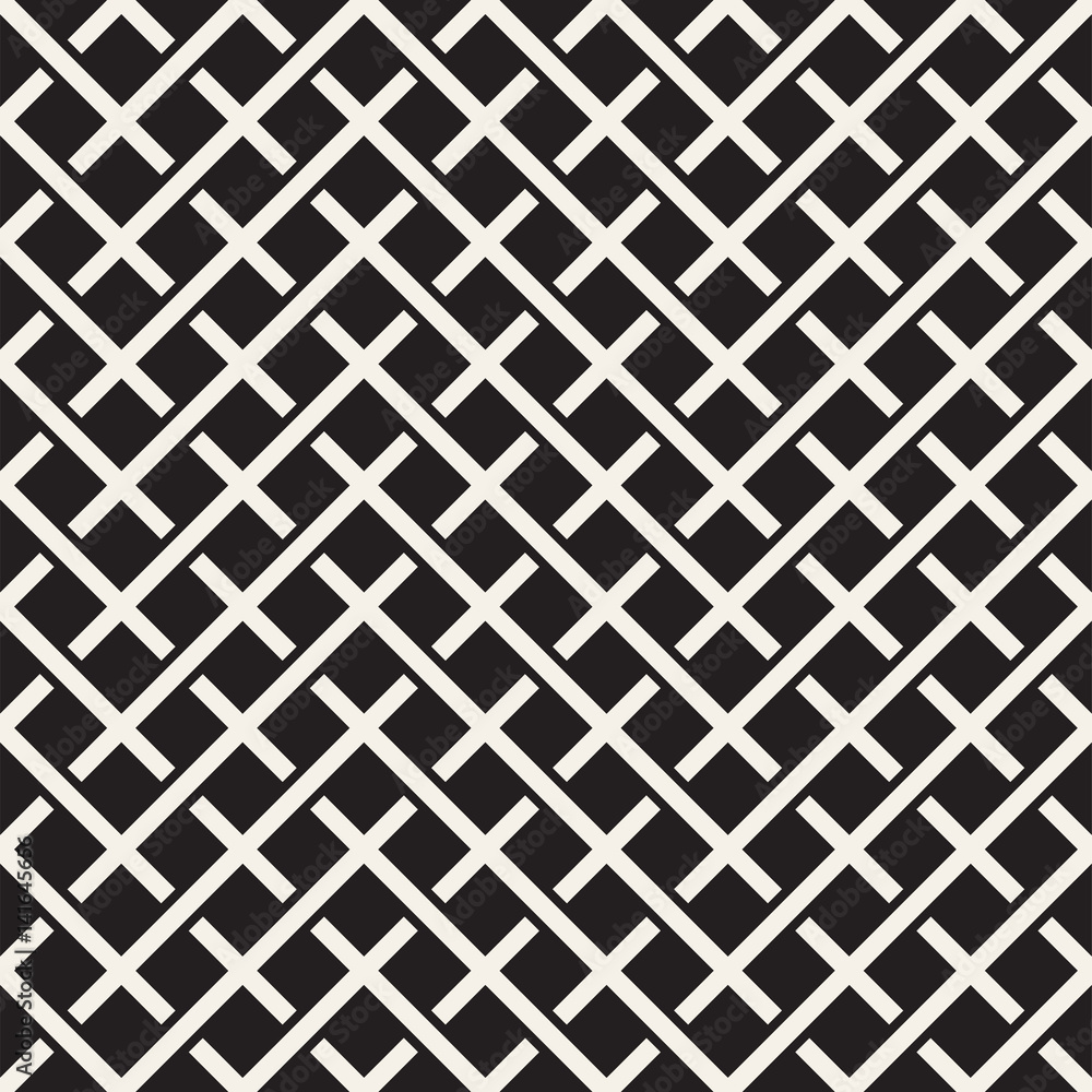 Weave Seamless Pattern. Stylish Repeating Texture. Black and White Geometric Vector Illustration. Weave Seamless Pattern. Stylish Repeating Texture. Black and White Geometric Vector Illustration.