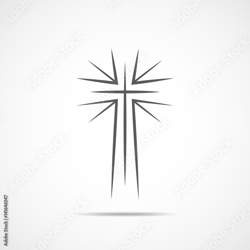 Black christian cross icon. Vector illustration.