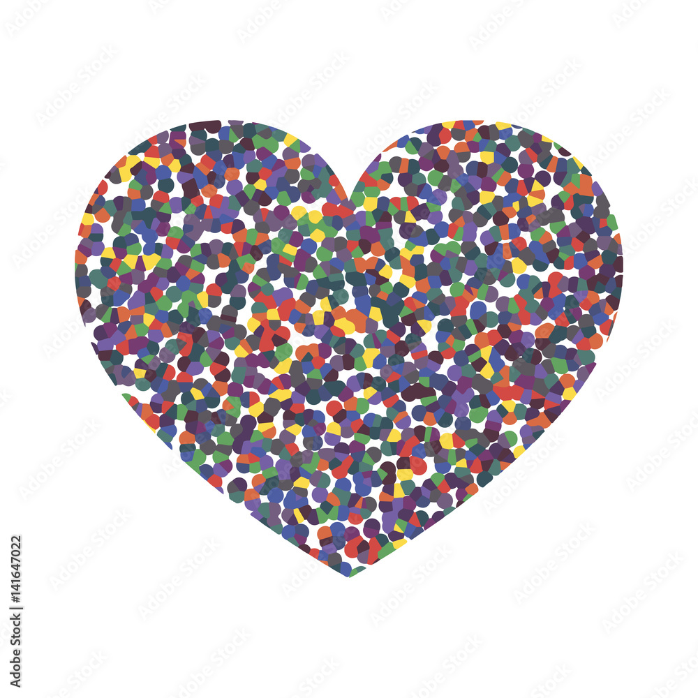 Abstract colored heart. Vector illustration.