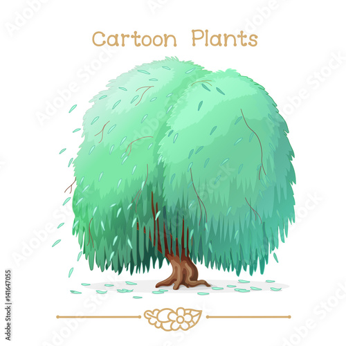 Slika na platnu Plantae series cartoon plants: weeping willow