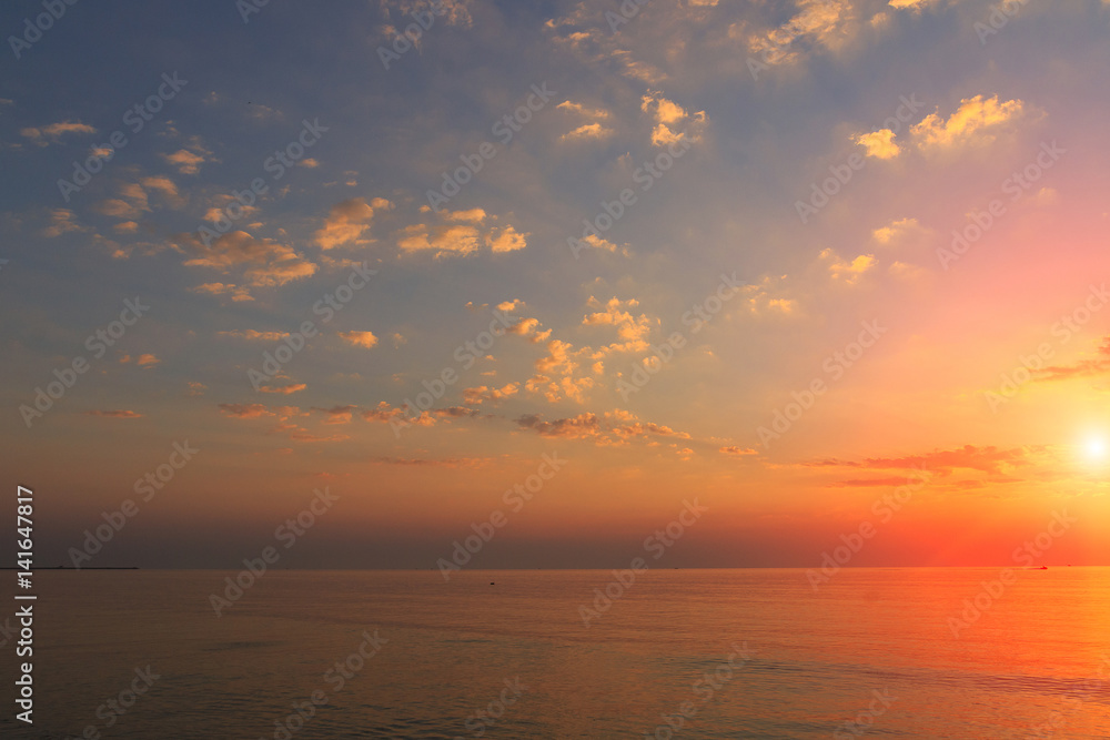 sunrise sky and sea landscape  nature background, for graphic background..