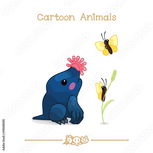 
Toons series cartoon animals: star-nosed mole