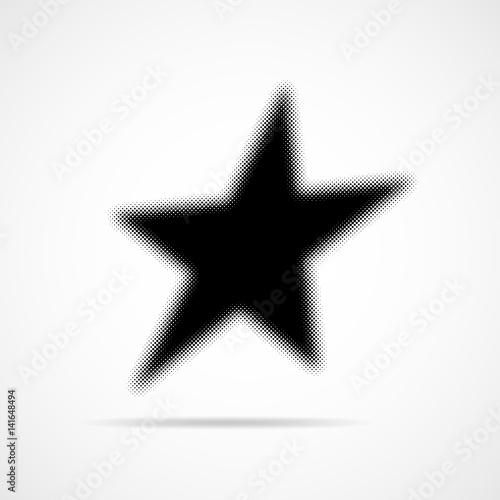 Halftone star icon. Vector illustration.