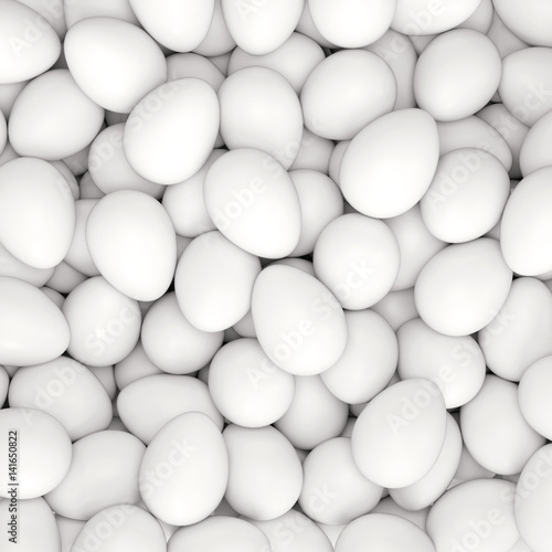Viele weiße Eier zu Ostern als Hintergrund