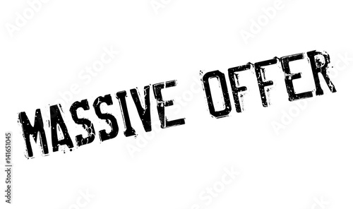 Massive Offer rubber stamp. Grunge design with dust scratches. Effects can be easily removed for a clean, crisp look. Color is easily changed.