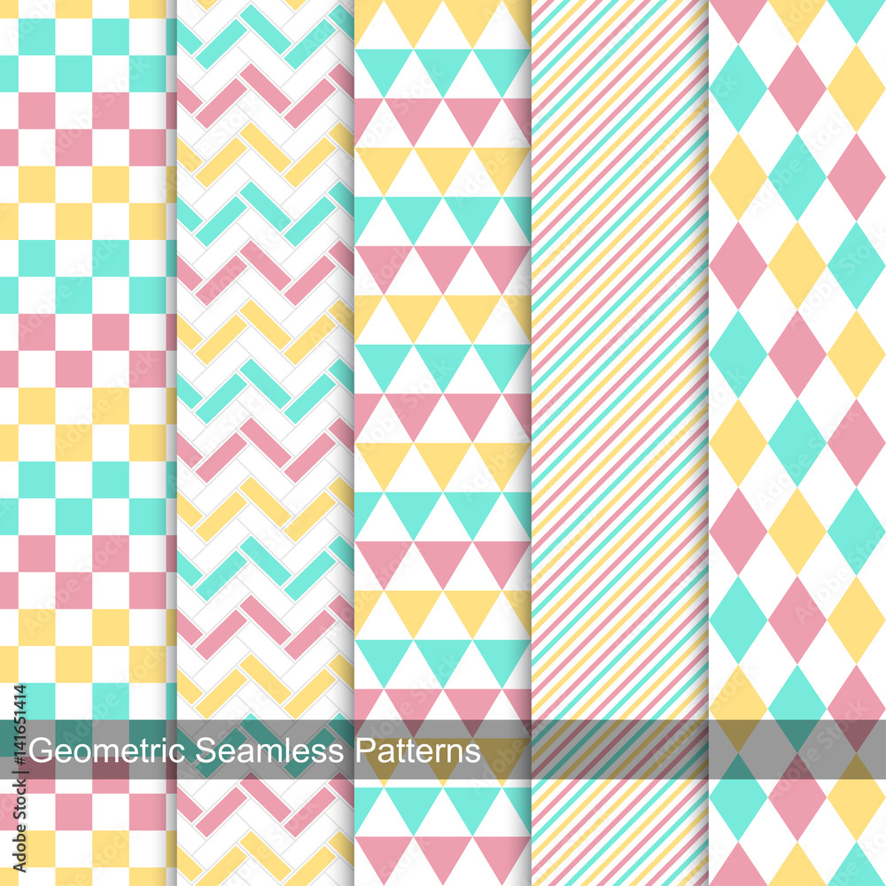 Obraz premium Geometric patterns - seamless vector collection.