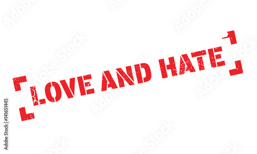Love and Hate rubber stamp. Grunge design with dust scratches. Effects can be easily removed for a clean, crisp look. Color is easily changed.