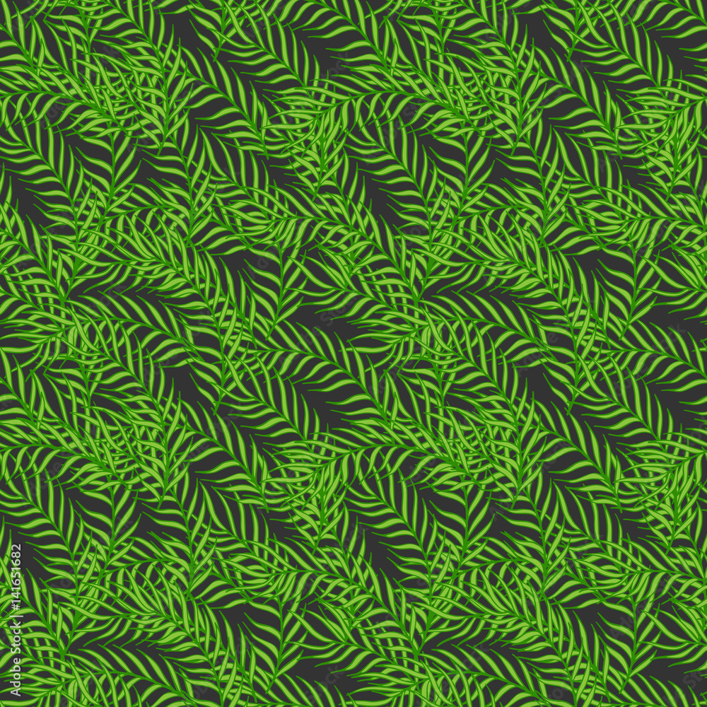 Seamless pattern composed of leaves and branches.