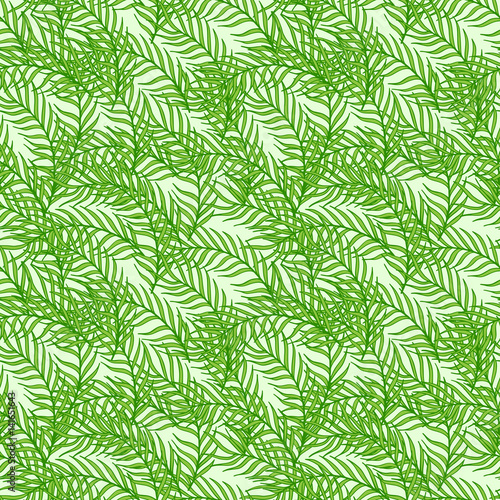 Seamless pattern composed of leaves and branches.