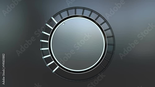 Dark volume knob rotates clockwise.
Animation of rotating sound wheel.
