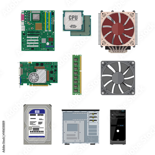 Assembling PC. Personal computer hardware.