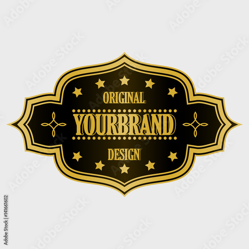 Antique label, vintage frame design, retro logo.