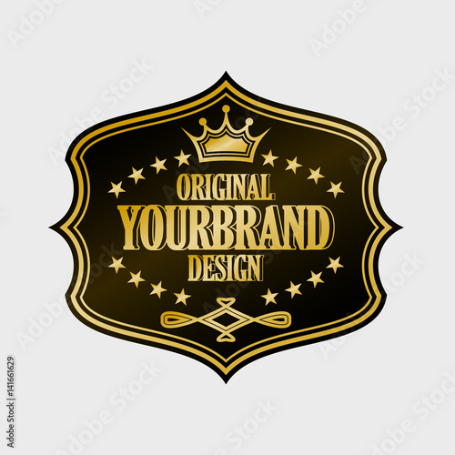 Antique label, vintage frame design, retro logo.