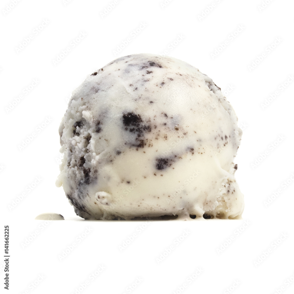 Chocolate chip ice cream on a white background. Chocolate chip ice cream on a white background.