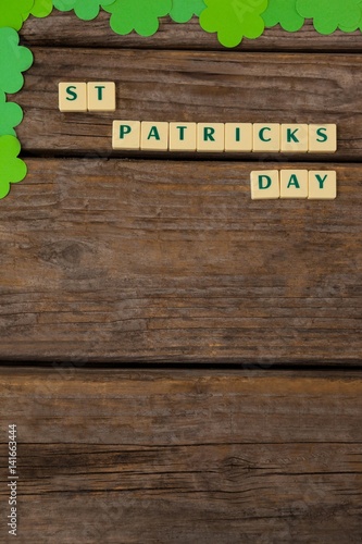 St Patrick's Day blocks with shamrocks