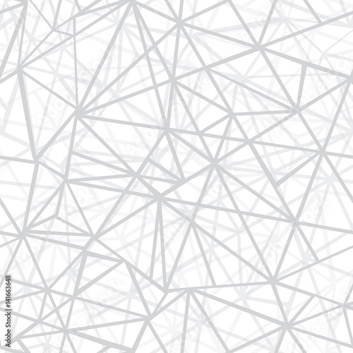 Vector Silver Grey Wire Geometric Mosaic Triangles Repeat Seamless Pattern Background. Can Be Used For Fabric, Wallpaper, Stationery, Packaging.