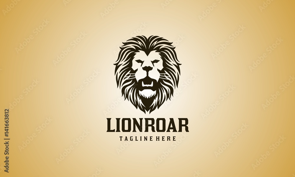 Obraz premium Logo głowy lwa ryk