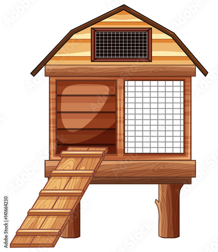 Animal coop on white background