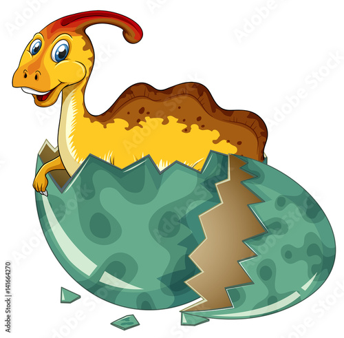 Dinosaur in grey egg