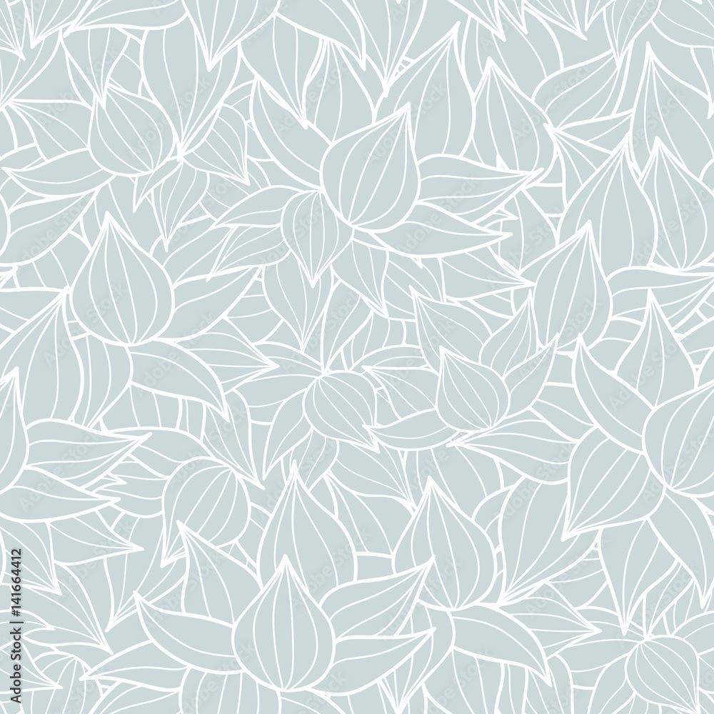 Fototapeta premium Vector succulent plant texture drawing seamless pattern background. Great for subtle, botanical, modern backgrounds, fabric, scrapbooking, packaging, invitations.