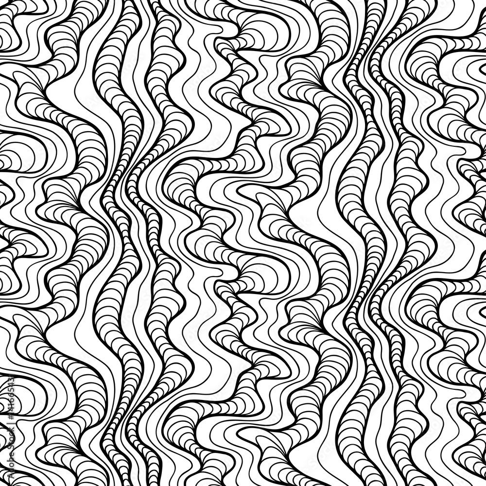 Vector floral background of drawn lines