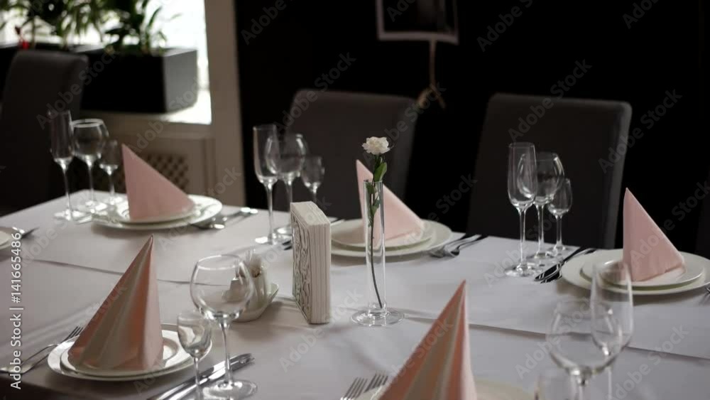 Stylish Wedding Table Ready For Guests in Restaurant. Stylish Wedding Table Ready For Guests in Restaurant.