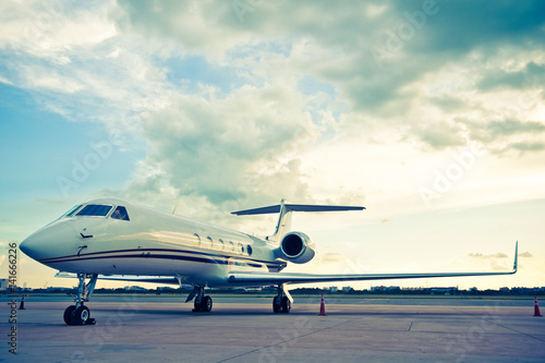 Airplane for business flights - retro vintage filter effect