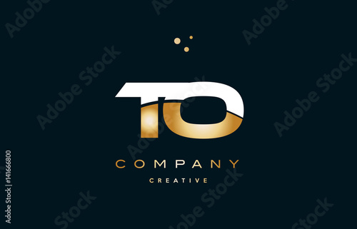 to t o  white yellow gold golden luxury alphabet letter logo icon template