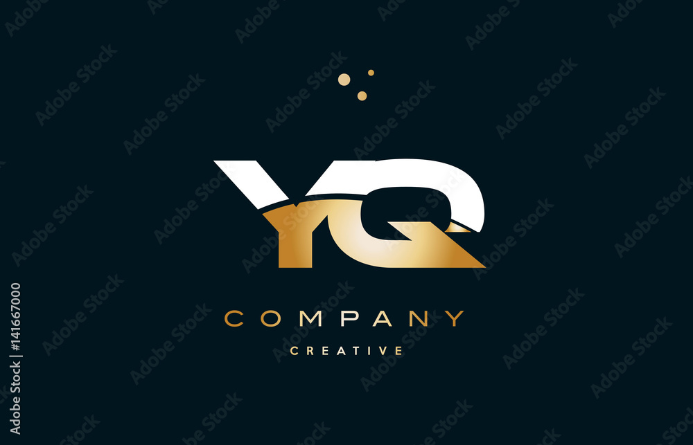 yq y q  white yellow gold golden luxury alphabet letter logo icon template