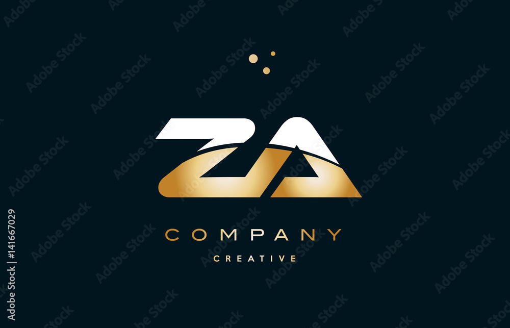 Fototapeta premium za z a white yellow gold golden luxury alphabet letter logo icon template