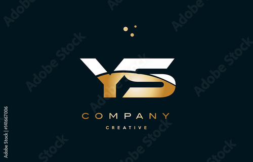 ys y s  white yellow gold golden luxury alphabet letter logo icon template
