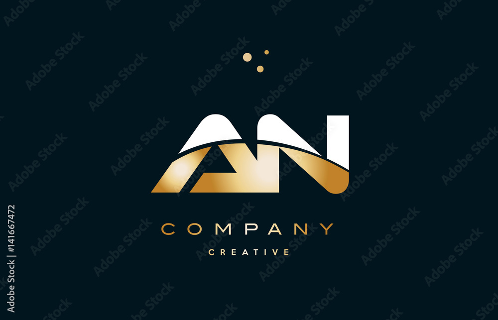 an a n white yellow gold golden luxury alphabet letter logo icon template an a n white yellow gold golden luxury alphabet letter logo icon template